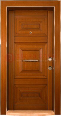 Коричневая входная дверь c МДФ панелью ЧД-10 в частный дом в Сочи