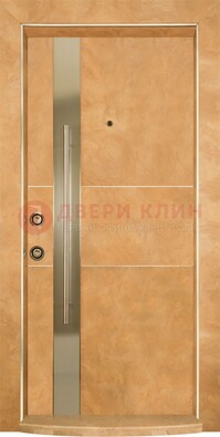 Коричневая входная дверь c МДФ панелью ЧД-20 в частный дом в Сочи
