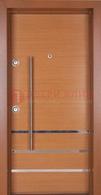 Коричневая входная дверь c МДФ панелью ЧД-31 в частный дом в Сочи