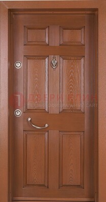 Коричневая входная дверь c МДФ панелью ЧД-34 в частный дом в Сочи