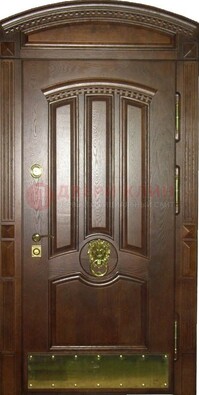 Хорошая стальная арочная дверь с декоративным элементом ДА-23 в Сочи