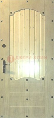 Белая железная дверь с евровагонкой ДЕ-9 в Сочи