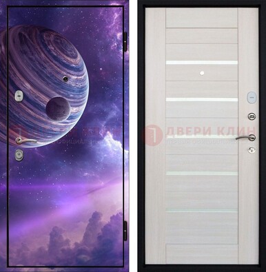 Стальная дверь с фотопечатью планеты ДФ-19 в Сочи