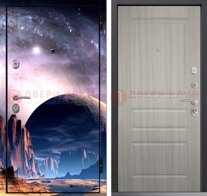 Железная дверь с фотопечатью космоса и планеты ДФ-50 в Сочи