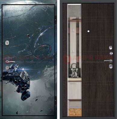 Железная дверь с фотопечатью космической фантастики ДФ-51 в Сочи
