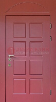 Красная стальная дверь с верхней фрамугой ДФГ-13 в Сочи