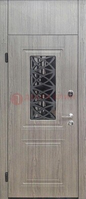 Металлическая дверь Винорит стекло и ковка с фрамугой ДФГ-33 в Сочи