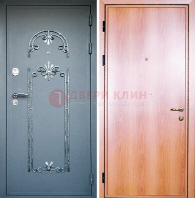 Железная дверь с ковкой ламинат внутри ДК-11 в квартиру в Сочи