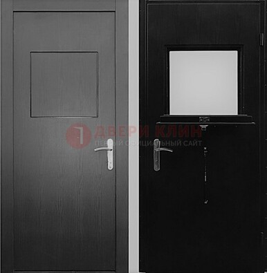 Черная стальная дверь в кассу ламинат внутри ДКС-3 в Сочи