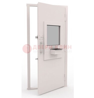 Белая металлическая дверь в кассу с нитроэмалью ДКС-4 в Сочи