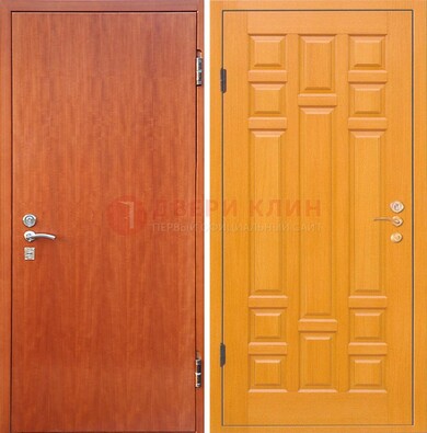 Оранжевая входная дверь с ламинатом МДФ внутри ДЛ-21 в Сочи