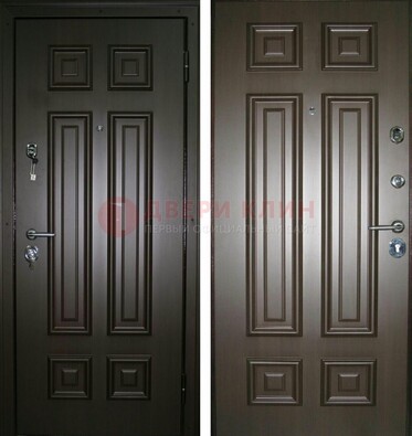 Темная металлическая дверь с МДФ ДМ-136 в квартиру в Сочи