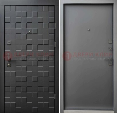 Темная стальная филенчатая дверь с МДФ ДМ-221 в Сочи