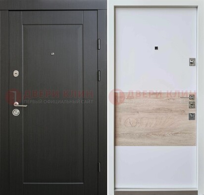 Черная металлическая дверь с белой МДФ внутри ДМ-230 в Сочи