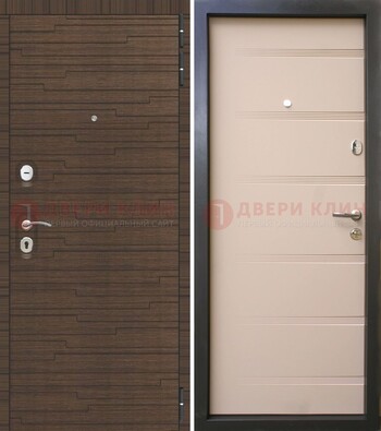 Коричневая  железная дверь c фрезерованной МДФ ДМ-248 в Сочи