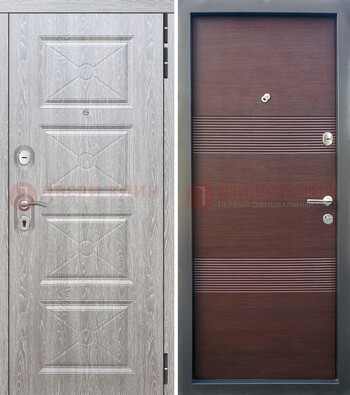 Серая филенчатая входная дверь МДФДМ-252 в Сочи