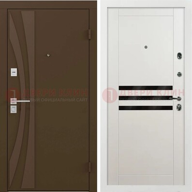 Стальная коричневая дверь с МДФ панелями ДМ-293 в Сочи