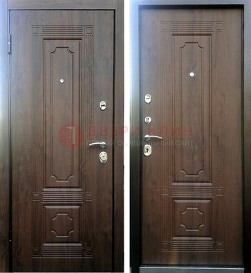 Коричневая металлическая дверь с МДФ ДМ-32 на дачу в Сочи