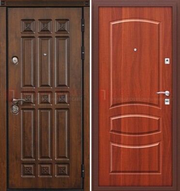 Темная металлическая дверь с МДФ и узором ДМ-364 в Сочи