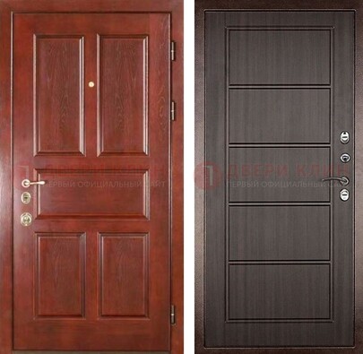 Красная металлическая дверь с МДФ в квартиру ДМ-387 в Сочи
