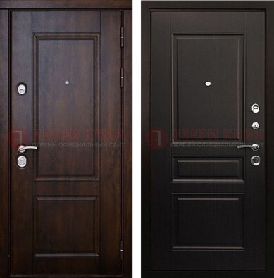 Классическая железная дверь с темными МДФ панелями ДМ-390 в Сочи