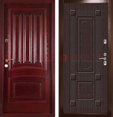 Красная стальная дверь с филенчатой МДФ ДМ-398 в Сочи