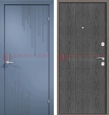 Синяя металлическая дверь МДФ в квартиру ДМ-434 в Сочи