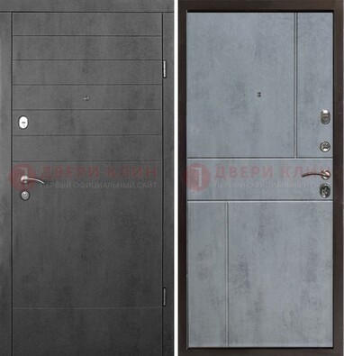 Серая железная дверь с МДФ в стиле хайтек ДМ-446 в Сочи