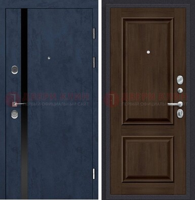 Синяя входная дверь МДФ с обеих сторон ДМ-473 в Сочи