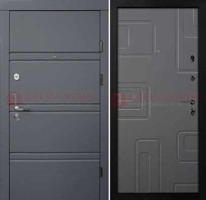 Серая металлическая дверь с МДФ в квартиру ДМ-485 в Сочи