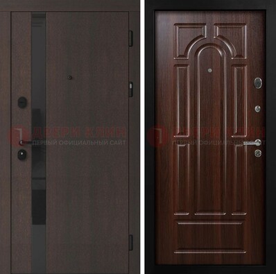 Темная входная дверь с МДФ панелями в квартиру ДМ-499 в Сочи