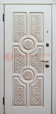 Уличная белая дверь для загородного дома с МДФ ДМ-529 в Сочи