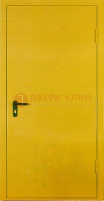 Желтая железная дверь с нитроэмалью ДН-5 в Сочи