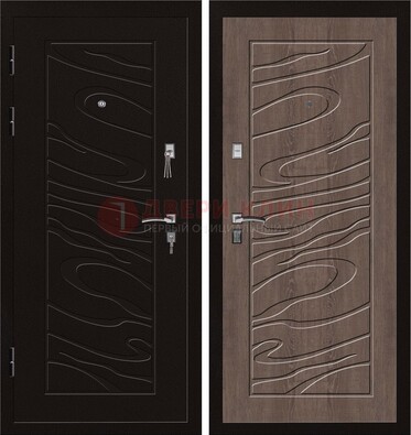 Темная железная дверь с порошковым окрасом ДП-127 в Сочи