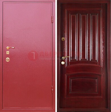Красная металлическая дверь с порошковым напылением ДП-165 в Сочи