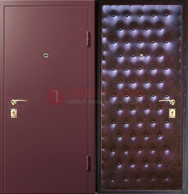 Бордовая железная дверь с порошковым напылением ДП-177 в Сочи