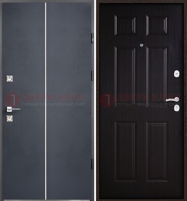 Железная дверь с порошковым покрытием и отделкой Темный орех внутри ДП-211 в Сочи