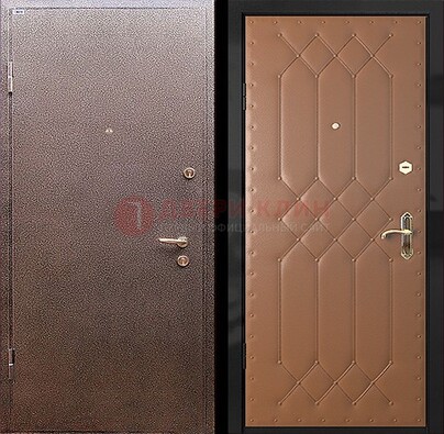 Коричневая металлическая дверь с порошковым окрасом ДП-22 в Сочи