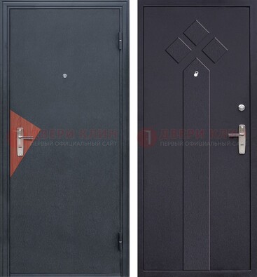 Черная входная дверь с порошковым напылением и узором внутри ДП-241 в Сочи