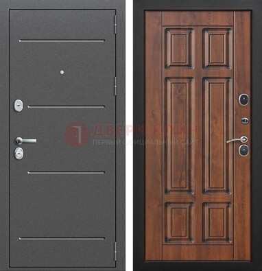Стальная дверь с порошковым покрытием Антик серебро и филенчатой МДФ ДП-267 в Сочи