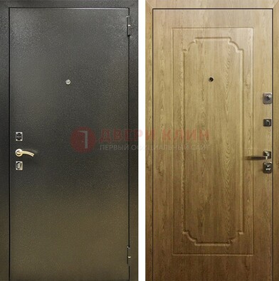 Темно-серая входная дверь с порошковым покрытием и МДФ Золотой дуб ДП-291 в Сочи