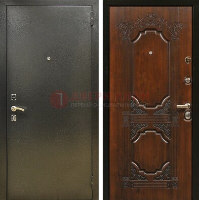 Входная дверь Темное серебро с порошковым покрытием и МДФ с узором ДП-293 в Сочи