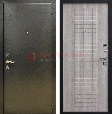 Железная темная дверь с порошковым покрытием и филенчатой МДФ ДП-297 в Сочи