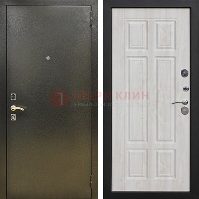 Входная темно-серая дверь с порошковым напылением и МДФ с филенкой ДП-302 в Сочи