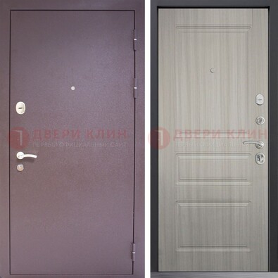 Темная стальная дверь с порошковым окрасом и МДФ ДП-310 в Сочи