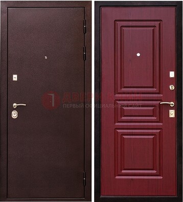 Бордовая входная дверь с порошковым окрасом ДП-36 в Сочи