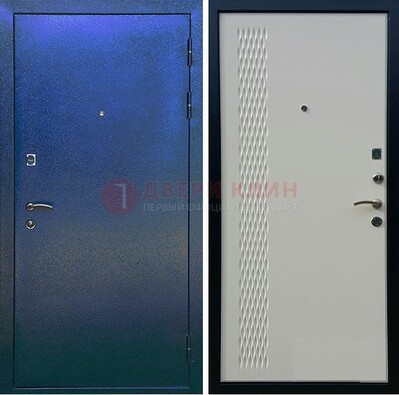 Синяя железная дверь с порошковым напылением ДП-49 в Сочи