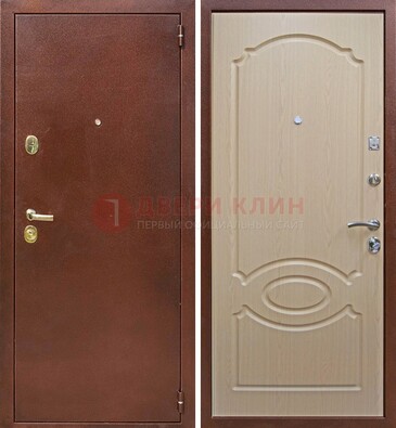 Коричневая металлическая дверь с порошковым окрасом ДП-76 в Сочи