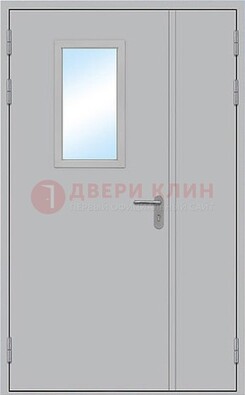 Белая входная противопожарная дверь со стеклянной вставкой ДПП-10 в Сочи