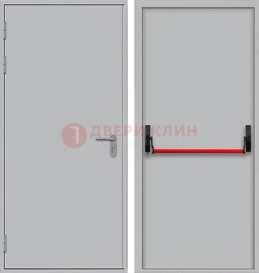 Белая металлическая противопожарная дверь с длинной ручкой ДПП-14 в Сочи
